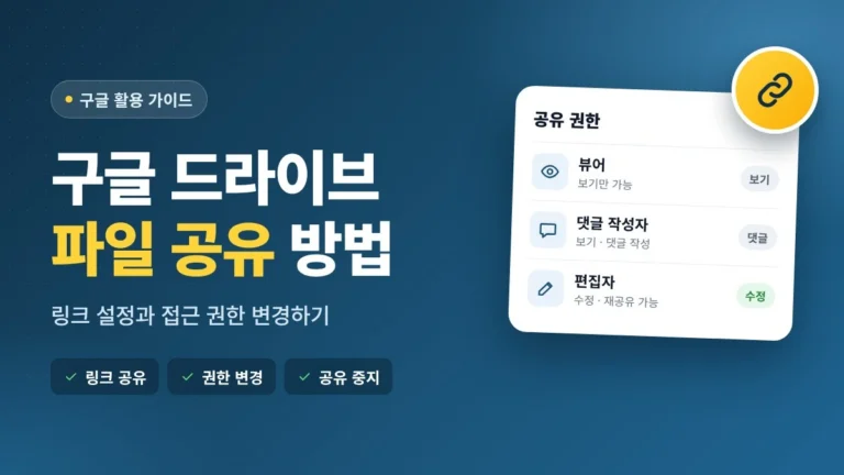 구글 드라이브 파일 공유 방법 링크 설정과 접근 권한 변경하기